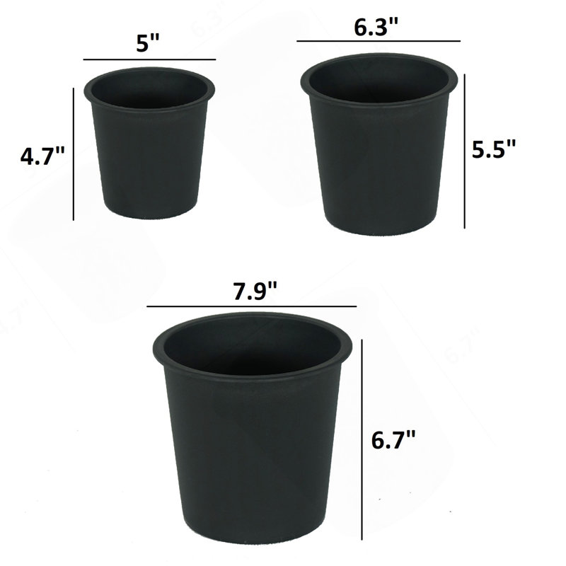 6.3" Round Nursery Plant Pot - Garden Plastic Pots With Drainage (5-Pack), H 4,7 po x l 5 po x P 5 po