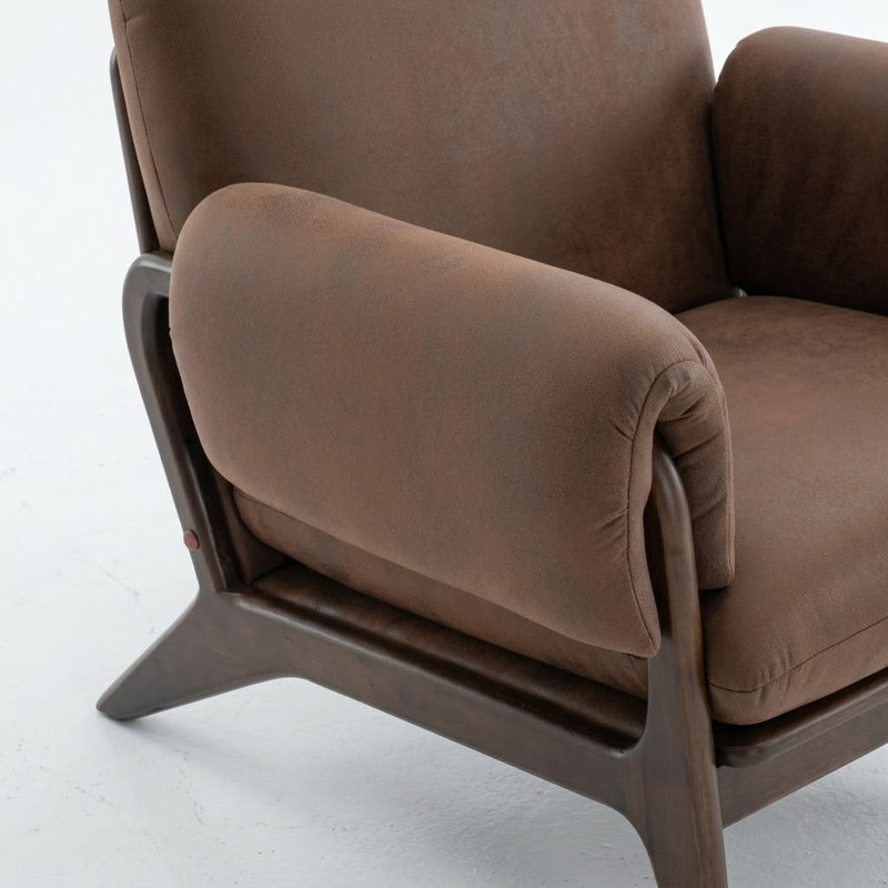 Chaise d'appoint transitionnelle traditionnelle rembourrée, Brun