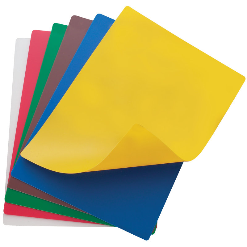 Winco Flexible Cutting Board Set, 18" L x 12" W x 0.06" H, Multi-colored