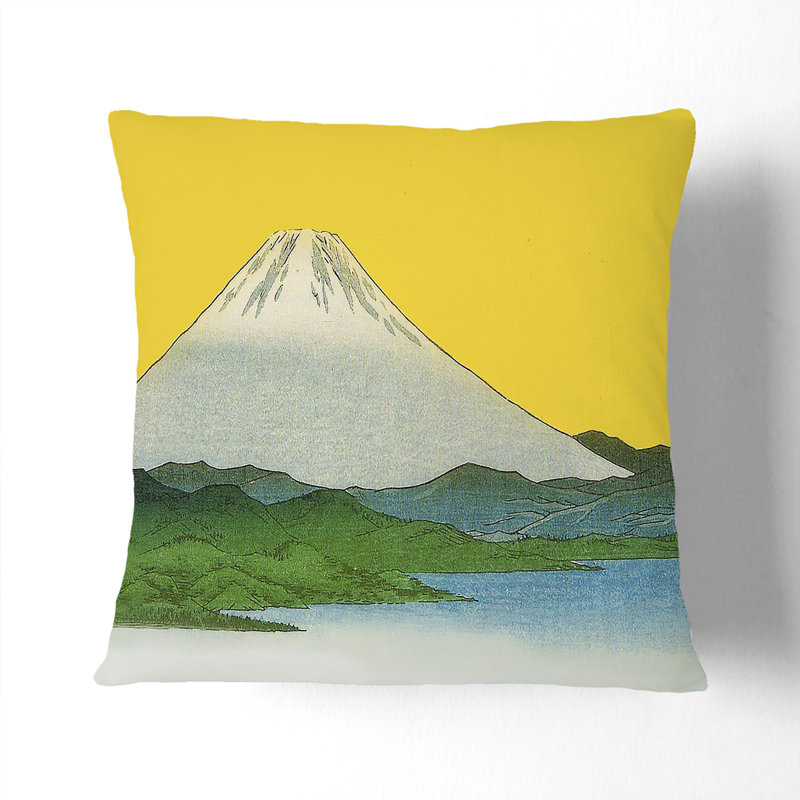 Mount Fuji V2 Scatter Cushion with Filling, 40cm H x 40cm W x 15cm D, Black