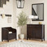 Petit banc de rangement en bois massif Connaught de 30 po de largeur et armoire de rangement de 40 po de largeur en brun châtaignier foncé