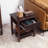 End Table with Drawer, Side Table with Top and Bottom Shelf for Small Spaces