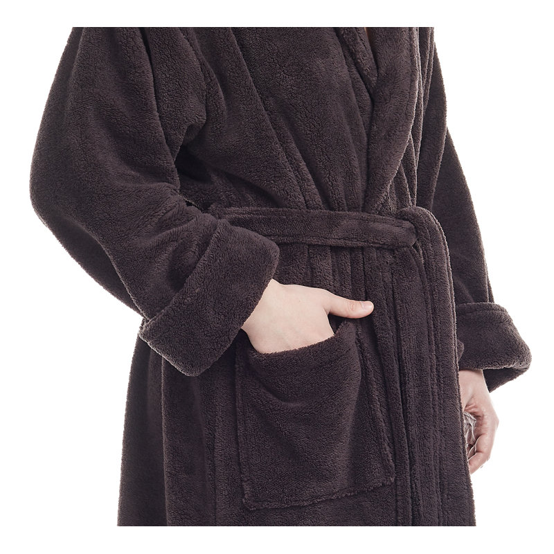 Peignoir en molleton pour cheville avec poches, Petit / moyen, Anthracite