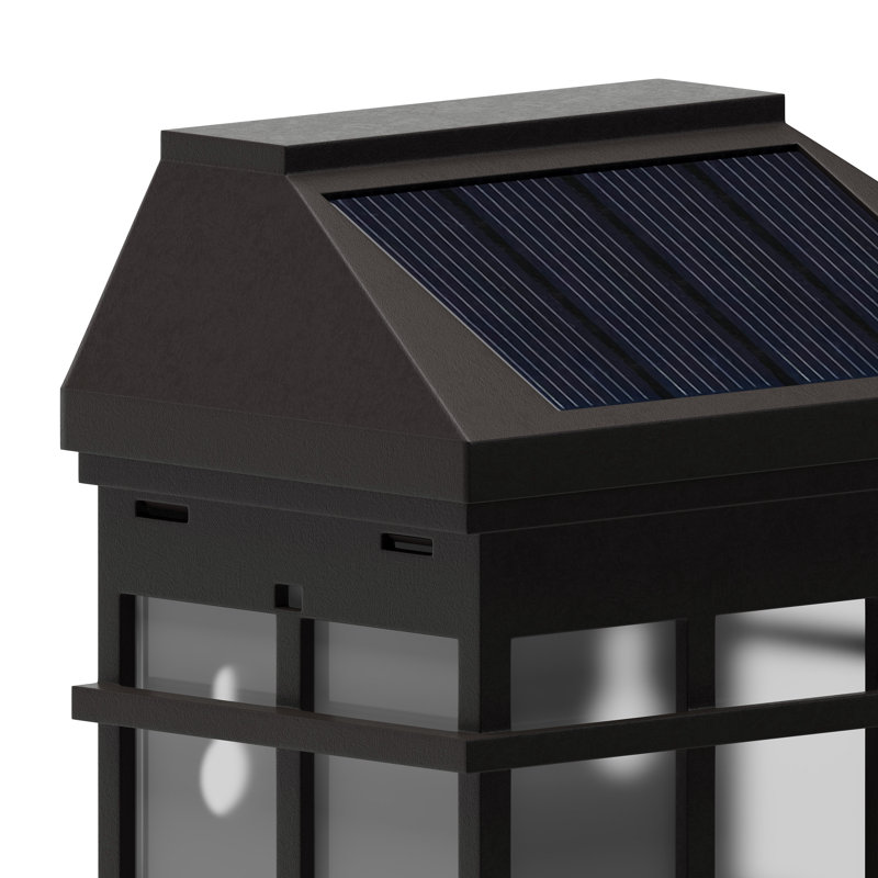 Black Square LED Solar Wall Mount Lights, 6-Pack