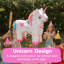 Fax Potato - Pinatas Unicorn Cardboard Pinata, Stick and Blindfold Set - W43cm x D13cm x H55cm - White