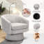 Fauteuil d'appoint pivotant à 360 ° avec accoudoirs, tissu chenille confortable-786084487