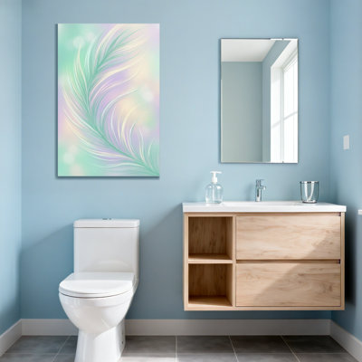 Plantes et fleurs, motif abstrait de plumes pastel