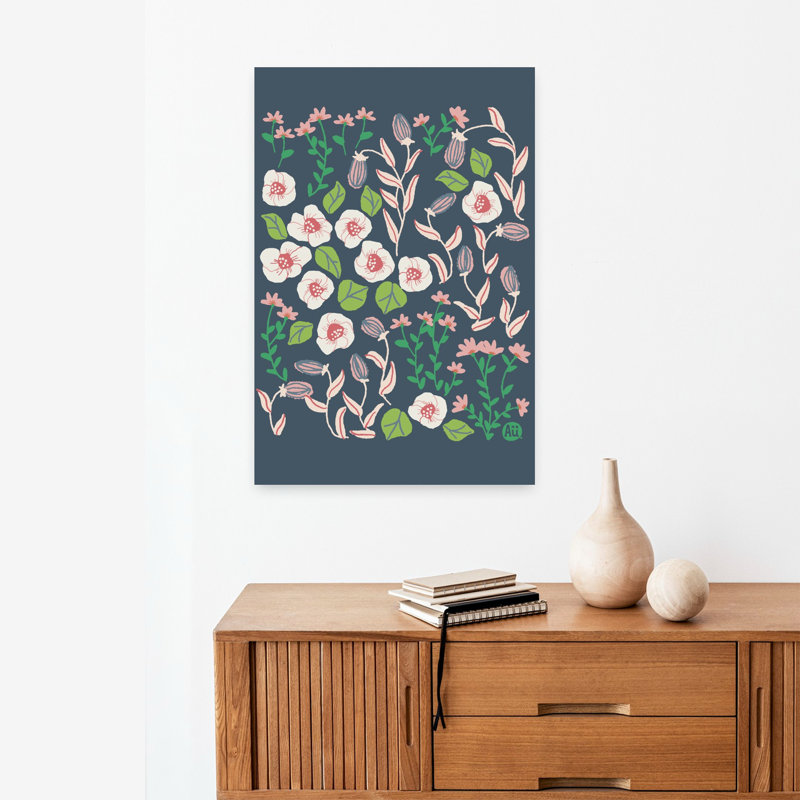 Contemporary Art Elegant Romantic Abstract Flower Nature Wall Art by Aia Ueno - Wrapped Canvas Print, 60.96 cm H x 40.64 cm W