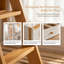 Lit superposé avec garde-corps en forme de maison, tablettes de rangement et lit gigogne-311886972