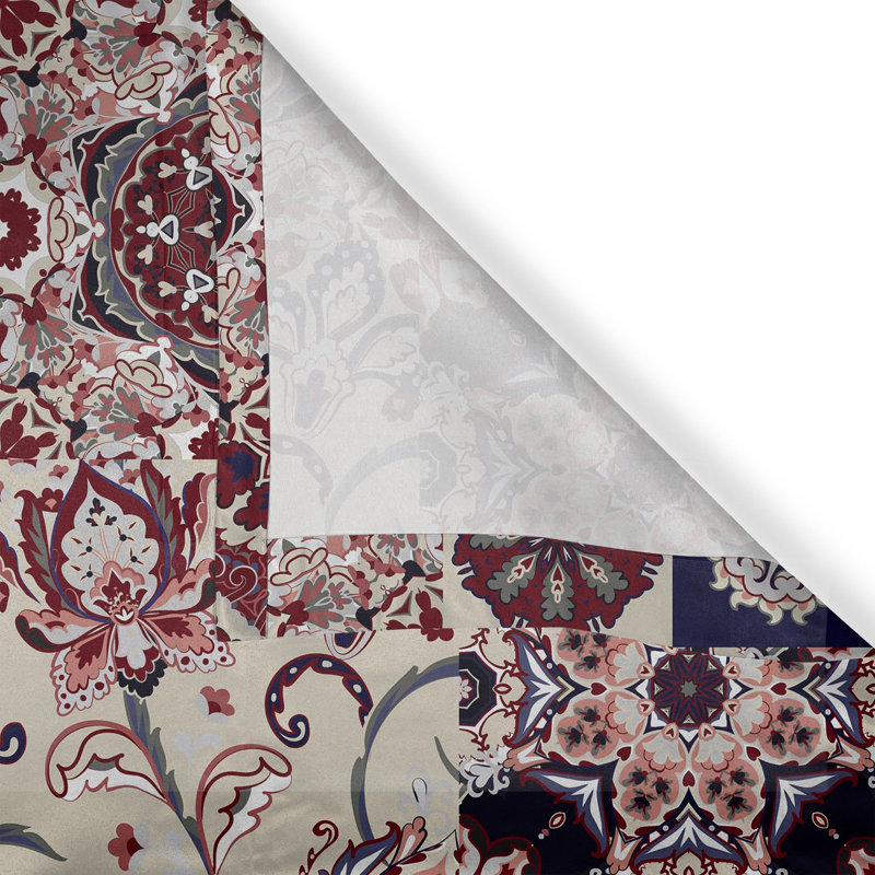 Rideau à œillets à motif floral bohème oriental 50 po x 63 po Dakota Fields, L 50 po x L 108 po