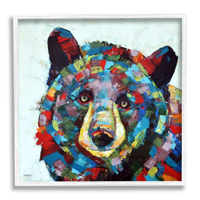 Art moderne giclée par un ours kaléidoscopique moderne par Jen Seeley, H 12 po x l 12 po x P 1,5 po