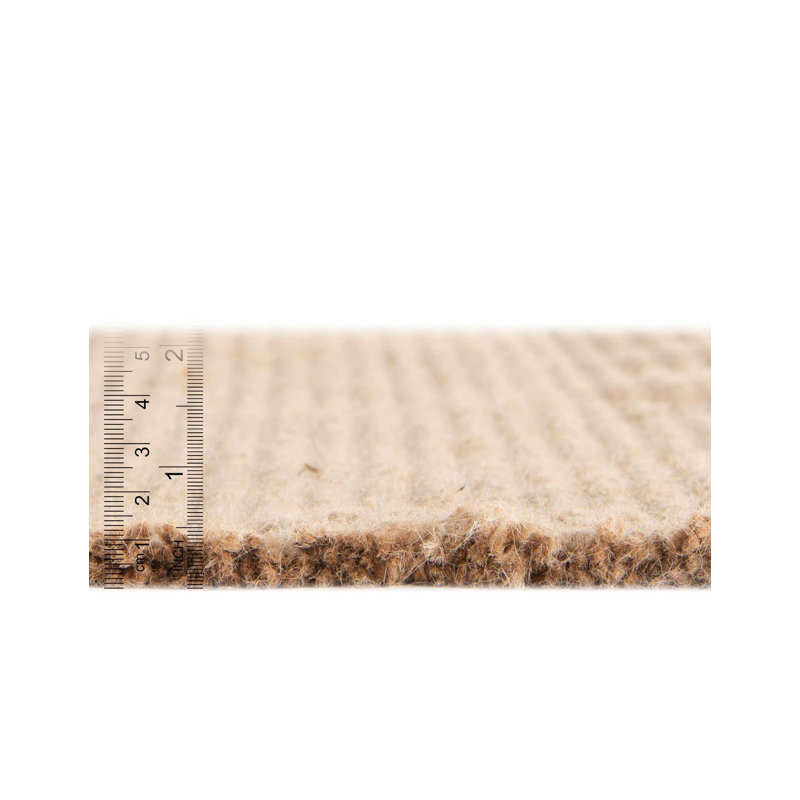 Tapis de couleur unie en jute et en polypropylène à tissage plat Glenrio, Tapis de couloir 2 pi 7 po x 12 pi