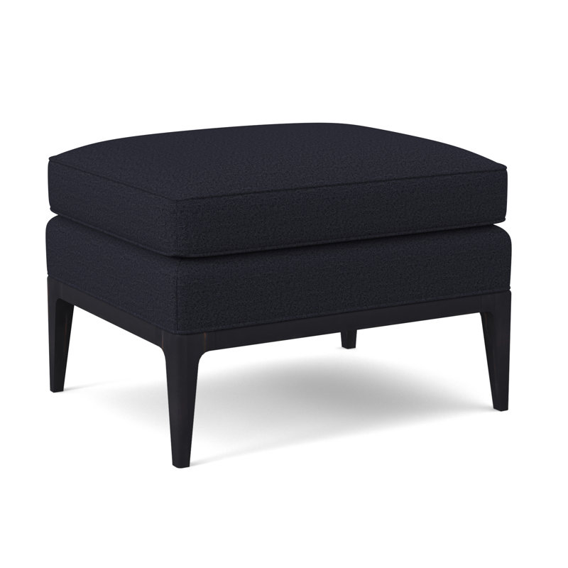 Claxton Upholstered Ottoman, Vintage Ebony, Venice Navy