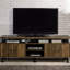 60 - Inch Tv Stand, 4 Open Compartments, Door Storage, Water Pipe Style, Rustic Oak, Black Metal Frame, Cord Management, 69 Tvs Oak And Style Management For Flat Screens