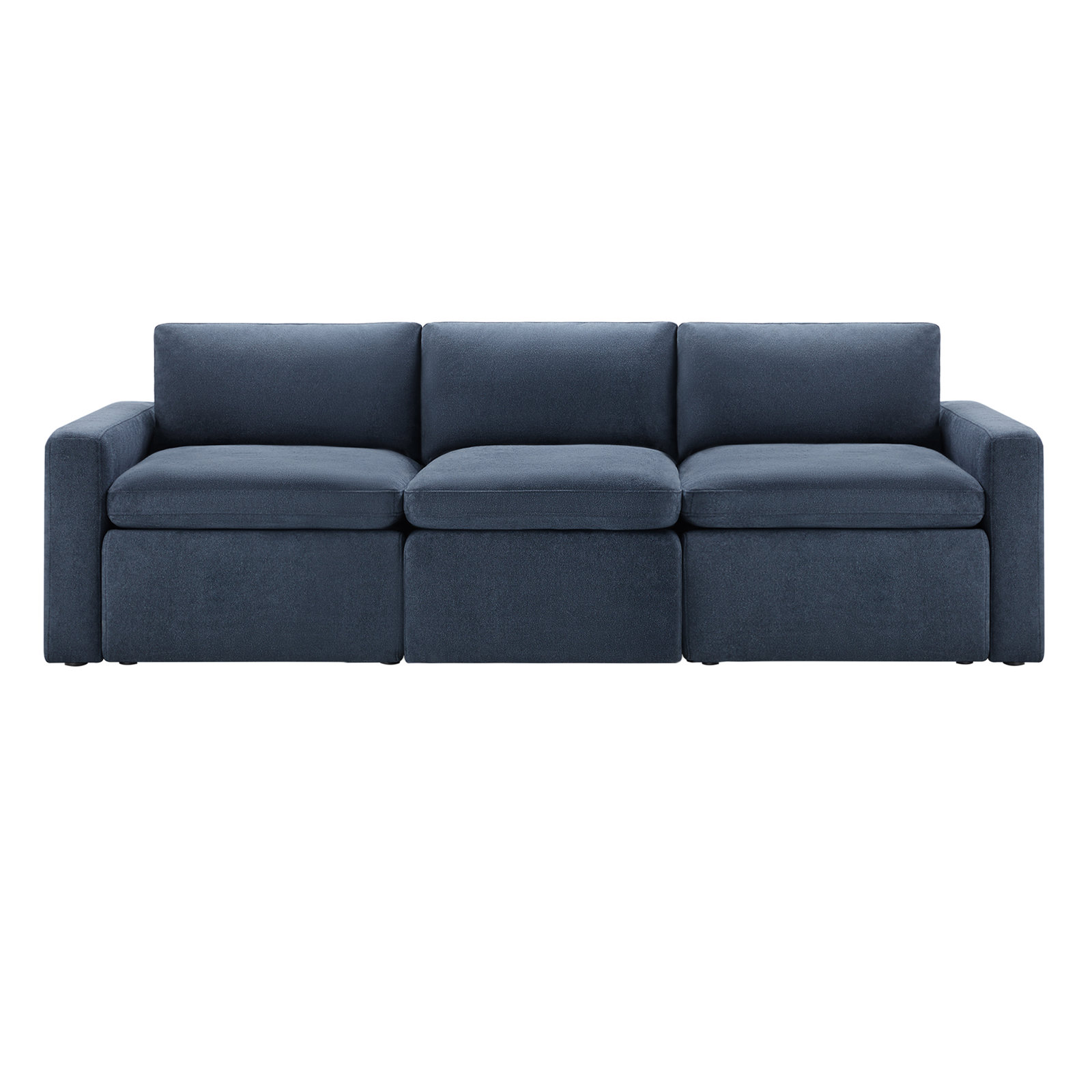 Lana 104" Linen Modular Sofa, 34" H x 104.3 W  x 34.6" D, Elite Indigo