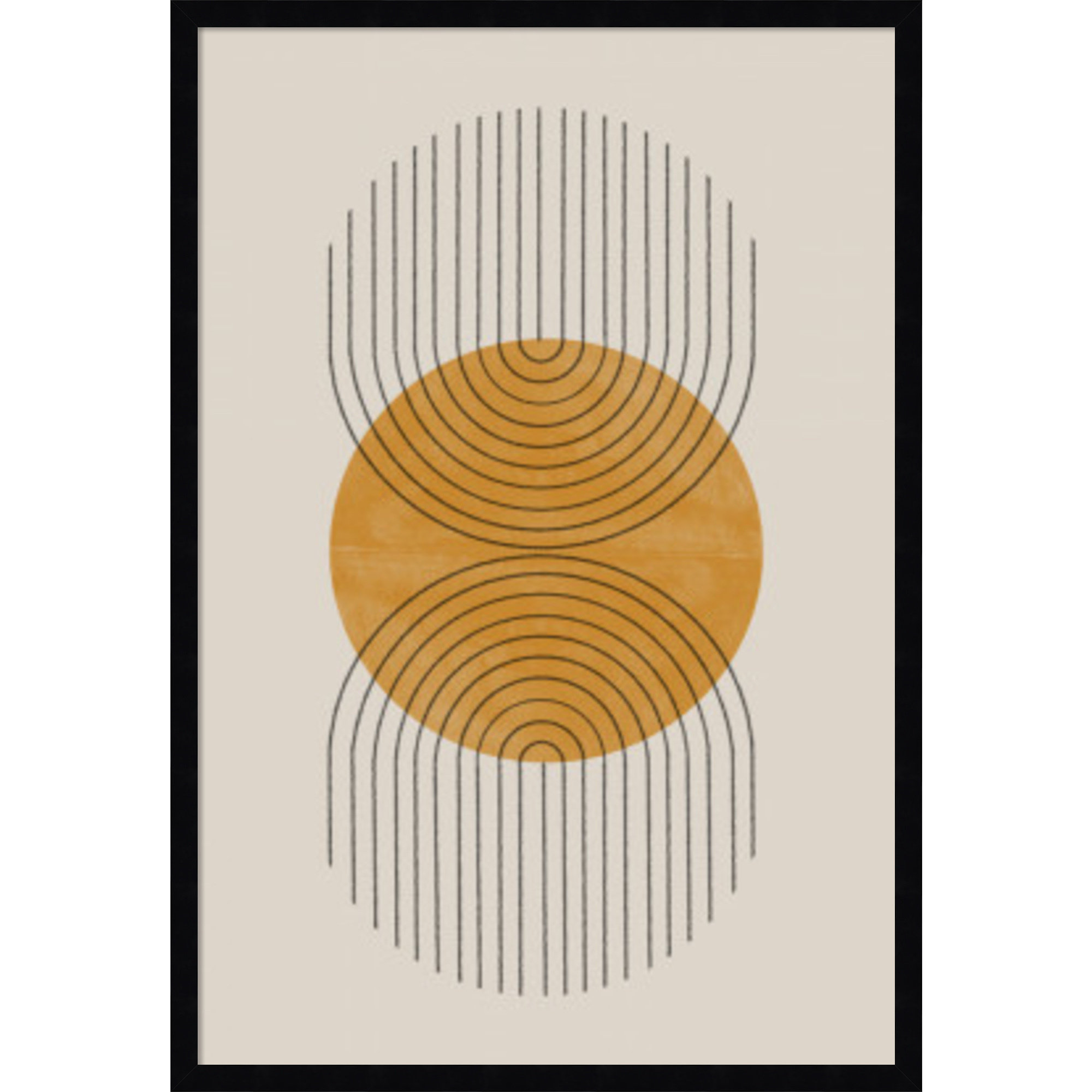 Perfect Point Yellow by The MIUUS STUDIO, Black Framed, 33" H x 23" W x 1" D