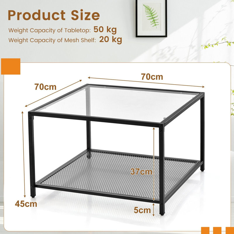 Rupinder Coffee Table with Storage, Clear