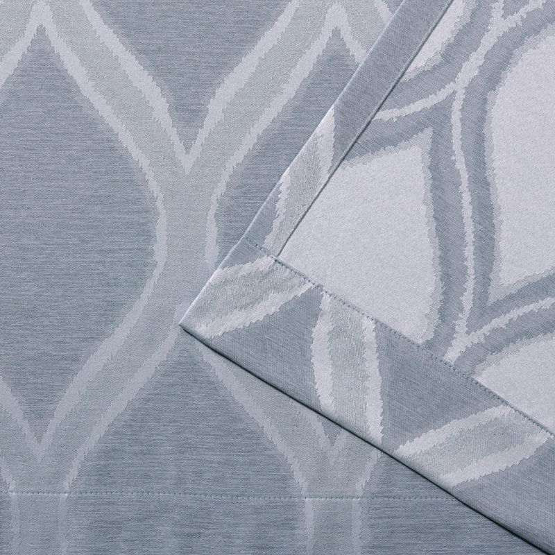 Borach Semi Sheer Curtain Pair, 54" W x 84" H, Steel Blue