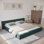  Base de lit tapissier Chenille, lit plateforme avec tête de lit à oreilles