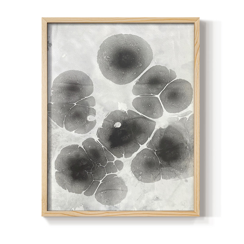 Marbling V Framed Print - Solid Wood, Natural, 30" H x 24" W