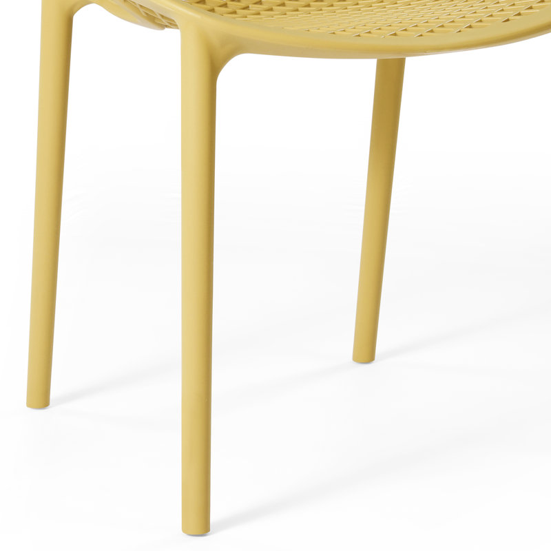 Chaise de salle à manger d'extérieur empilable (ensemble de 2), Jaune