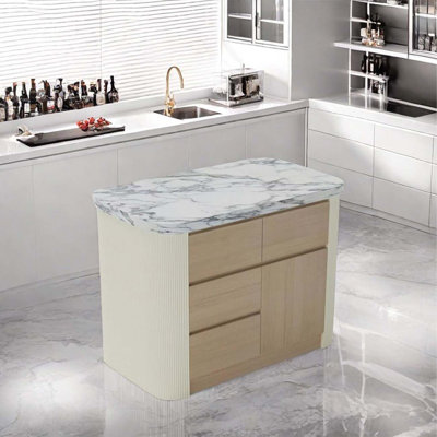 Kitchen solid wood marble island locker