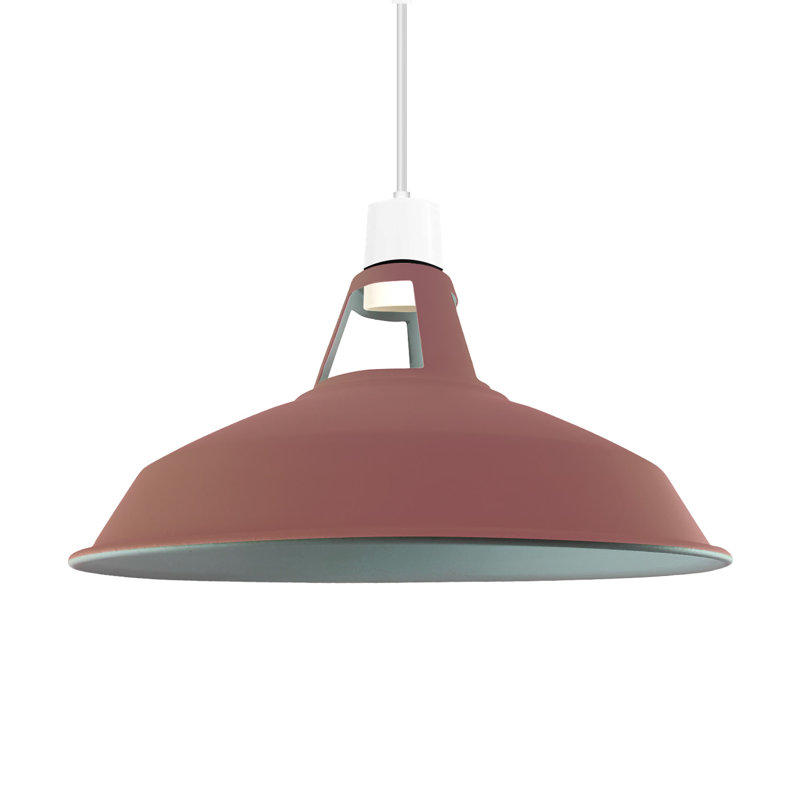 16cm H Metal Bowl Lamp Shade, Pink