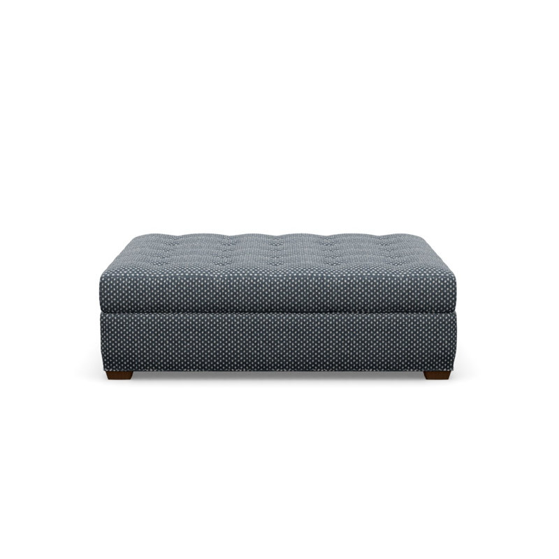 Baxter Square Ottoman, Walnut, Macrame 090636