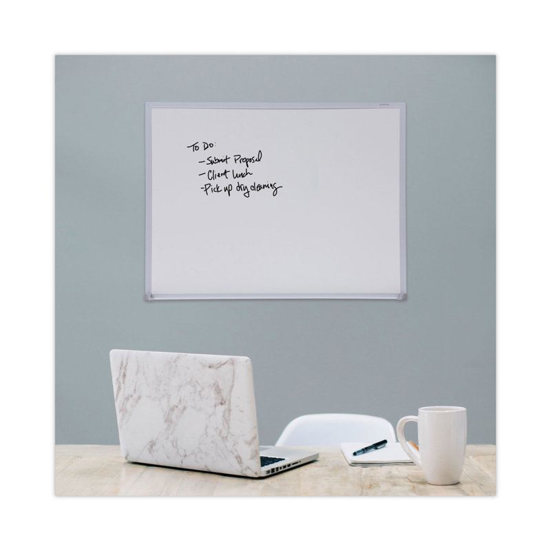 24" x 18" White Melamine Whiteboard with Silver Aluminum Frame
