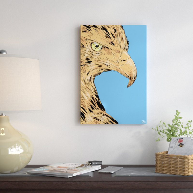 Aigle par Giuseppe Cristiano - Estampe numérique sur toile tendue avec châssis, H 18 po x l 12 po x P 1,5 po, Pas de tapis
