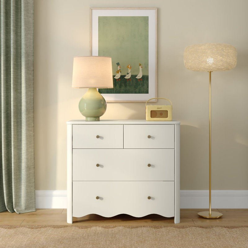 Commode 4 tiroirs Sutton, lin blanc, Lin blanc