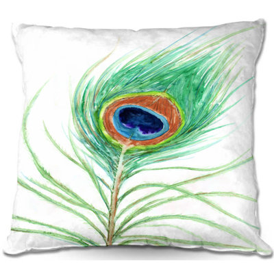 Coussin en plumes peacock
