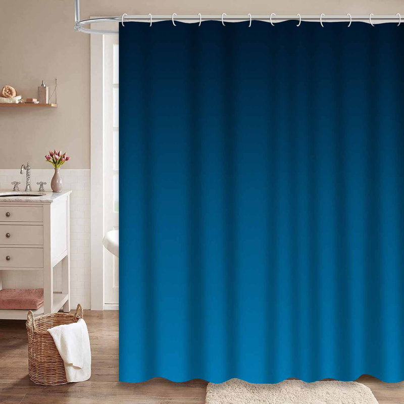 Rideau de douche dégradé bleu marine foncé avec 12 crochets, L 72 po x l 78 po