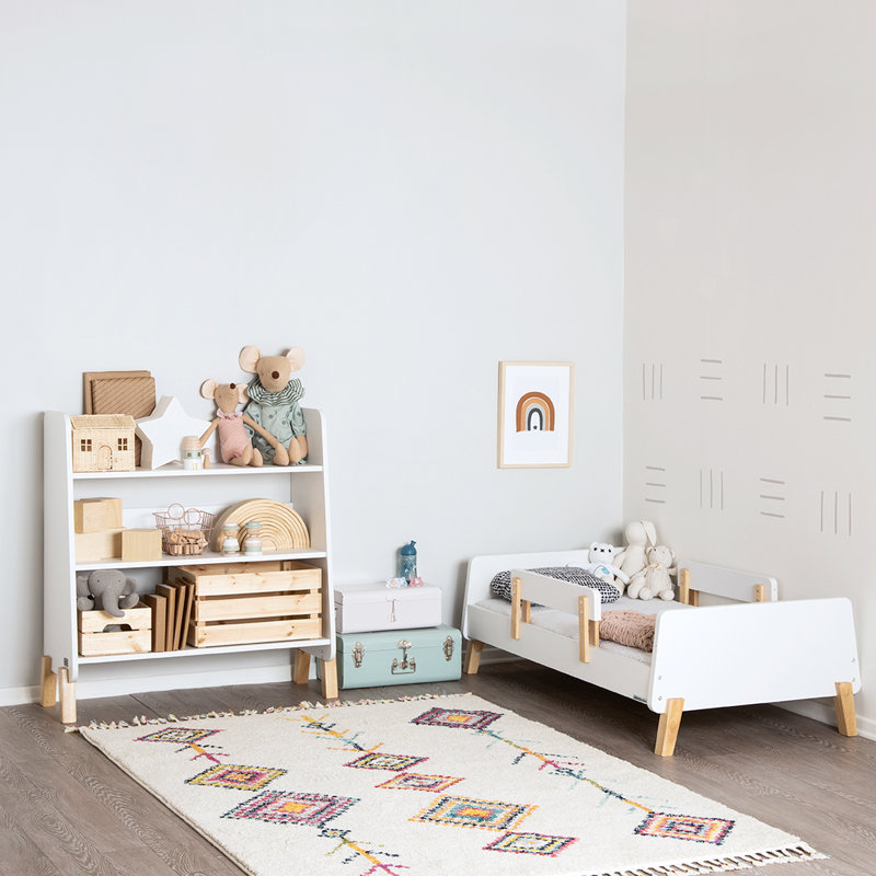 Muse Toddler Bed, White/Natural