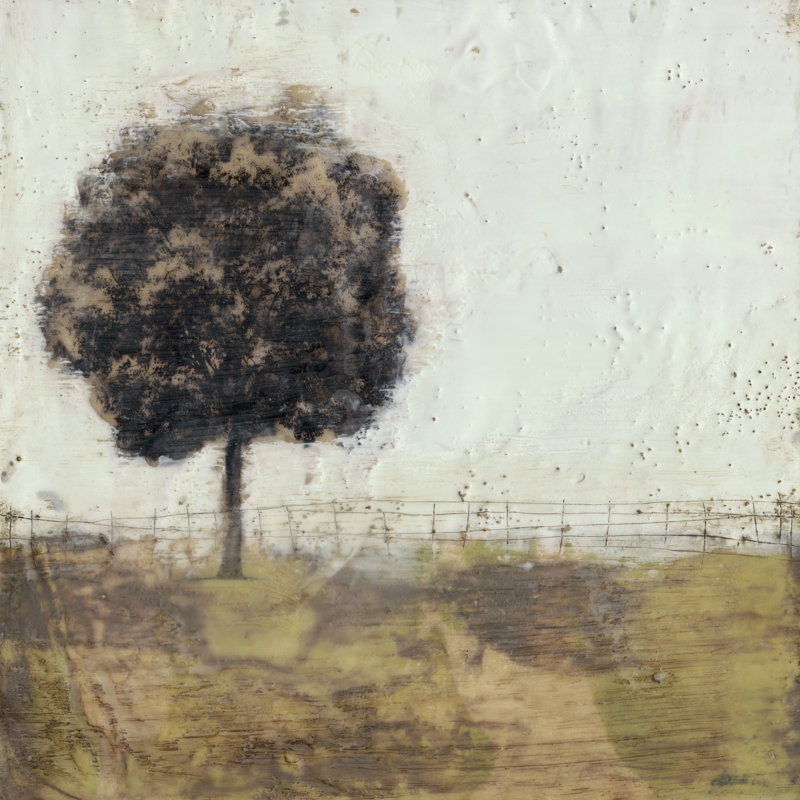 Arbre dans la prairie II, H 30 po x l 30 po x P 1,25 po