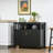 Sideboard Buffet Cabinet, Modern Kitchen Cabinet, Coffee Bar Cabinet With 2-Level Shelf And Open Compartment-1416614288