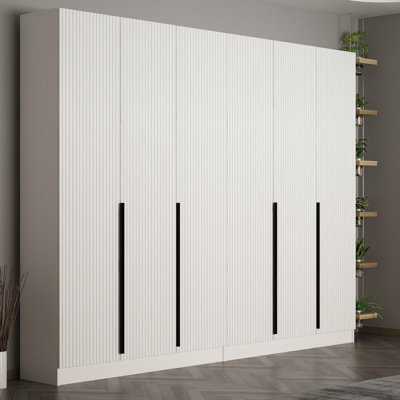 Support de couloir moderne, blanc, 106,3 x 82,7 x 13,8 pouces | 100% panneau de particules enduit de mélamine, épaisseur: 0,7 pouce | Solution de rangement élégante et fonctionnelle pour le vestibule, design durable et élégant