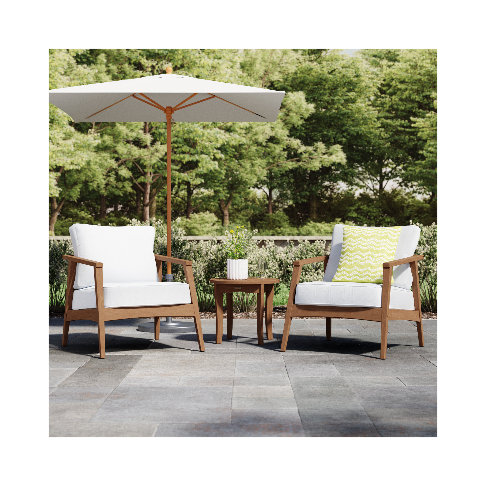 Akiva Eucalyptus 2 - Person Patio Conversation Set