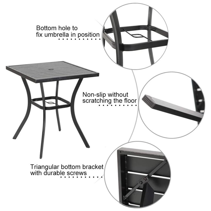 Arev Square Metal Outdoor Bar Table