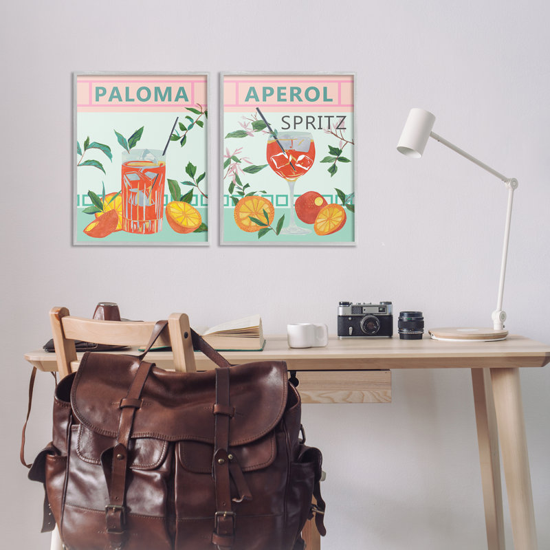  "Pastel Kitchen Cocktail", ensemble de 2 giclées par Melissa Wang, H 20 po x l 16 po, Estampe numérique Farmhouse