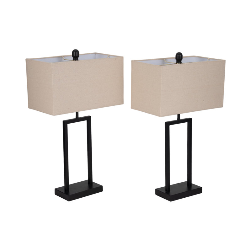 Lampe de table Latitude Run® Simplicity, design minimaliste chic, base rectangulaire, parfaite pour les espaces de vie