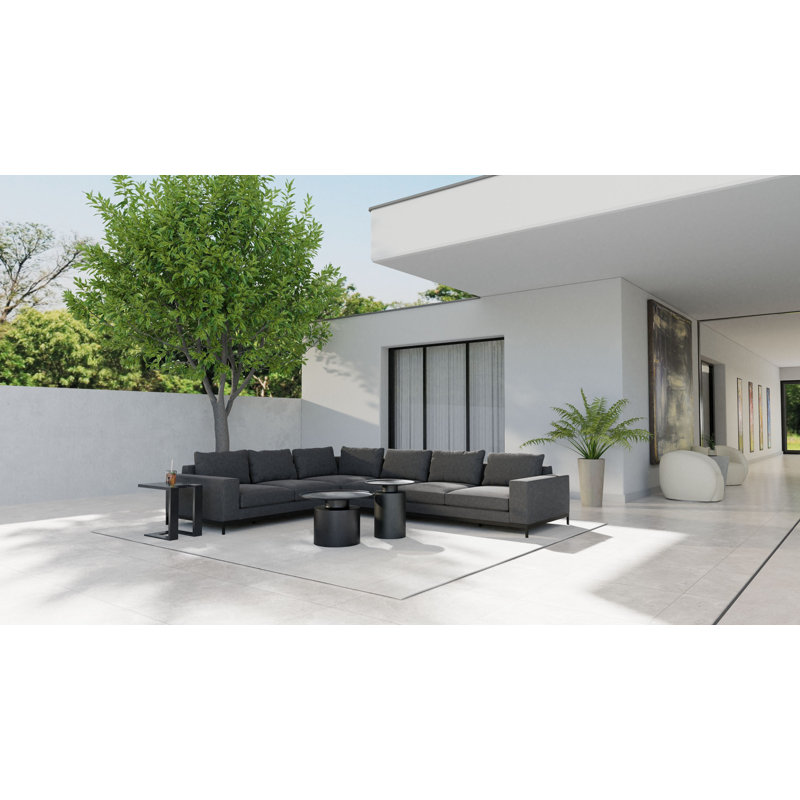  Sunbrella Sectional Sofa, Charcoal Gray