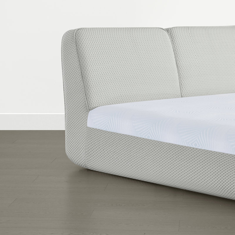 Lit sans assemblage Anesis Upholstery, Gris clair