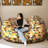 Big Joe Fuf Giant Foam Bean Bag Chair, Oversized Couch with Removable Cover for Kids, Teens, Adults, Jet Black Plush, Soft Polyester-69851980-42675208