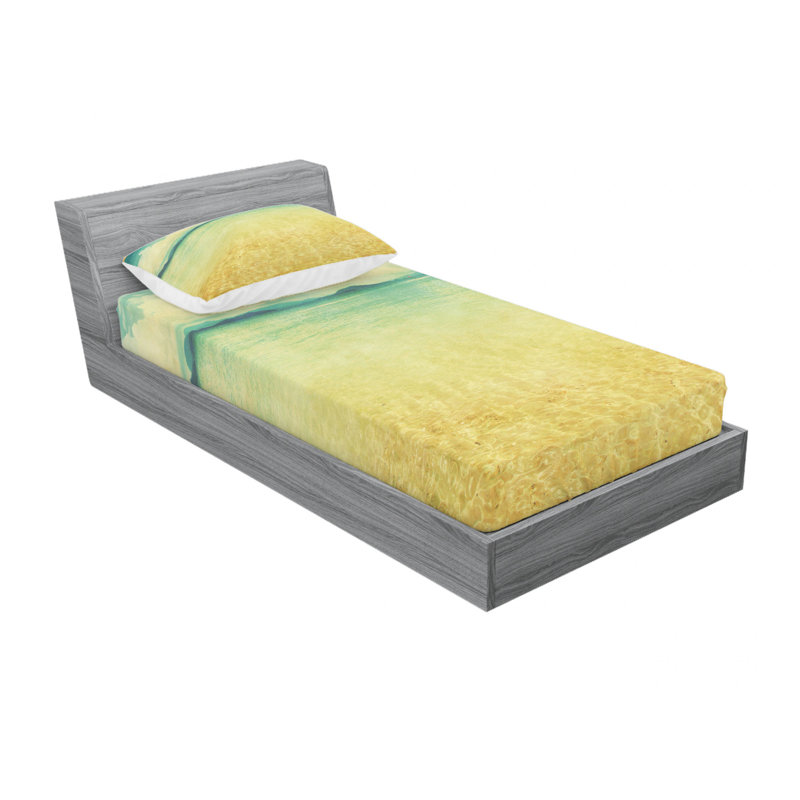 Ensemble de draps "view of the sea" grunge, Ensemble de draps pour lit simple TG avec drap-hou