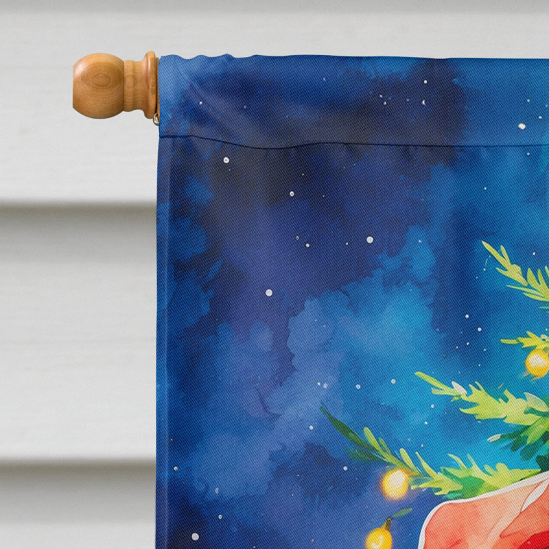 Chocolate Poodle Christmas House Flag, Boxer