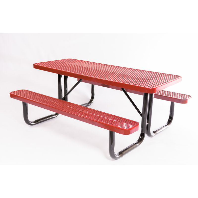 Table de pique-nique rectangulaire 6 pi, Rouge