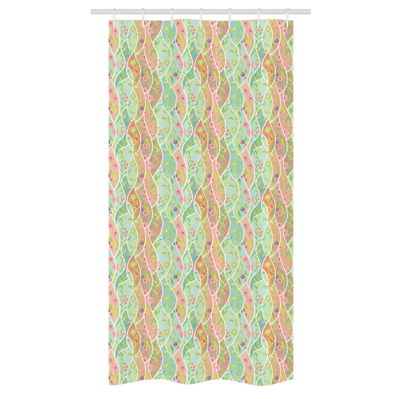 Dominck Geometric Shower Curtain with Hooks Included, 72" H x 36" W