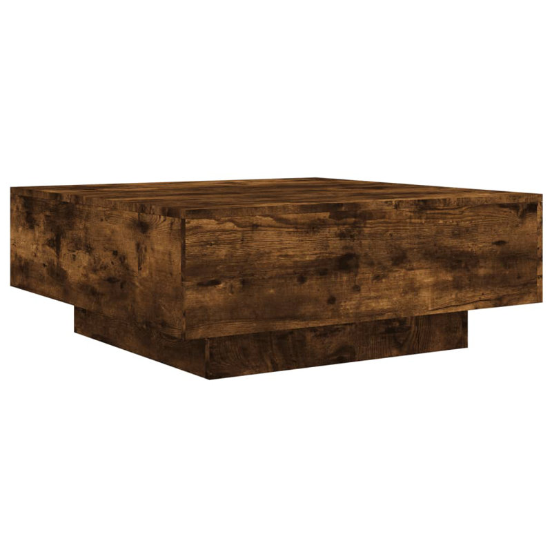 Jlea Pedestal Coffee Table, Smoked Oak, 31cm H x 80cm L x 80cm W
