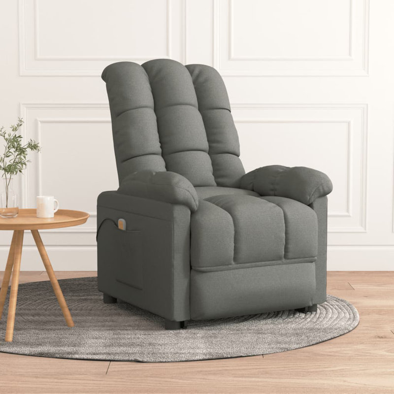 Upholstered Massage Chair, Dark Gray Fabric